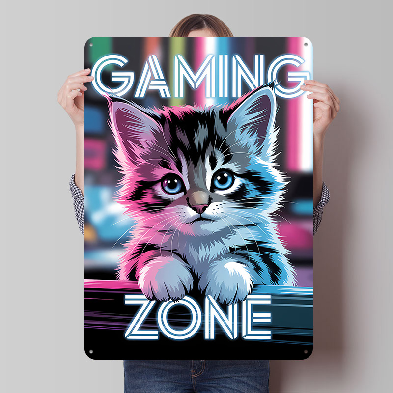 Retro Gaming Zone - Plakat z kotkiem w stylu Gaming